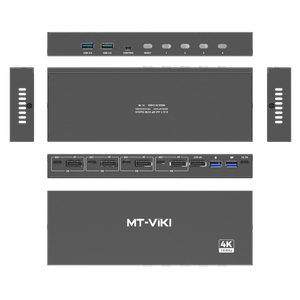 <span class=keywords><strong>Commutateur</strong></span> <span class=keywords><strong>KVM</strong></span> <span class=keywords><strong>DisplayPort</strong></span> 8K MT-VIKI 4 entrées 1 sortie DP1.4 avec 4 ports USB 3.0 pour partager 1 moniteur, clavier, souris, clé USB, imprimante - Product Image 3