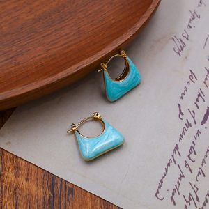 Handbag Style Drop Earrings Geometric Shape Zinc Alloy Women's Fashion Jewelry - Product Image 1