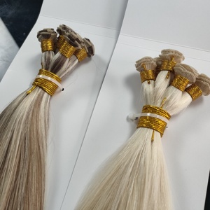 Extensiones de Cabello Humano Virgen 100% Liso Rubio de 10-30 Pulgadas con Trama Cosida a Mano de Fábrica China, Cabello Ruso, Venta al por Mayor - Product Image 6