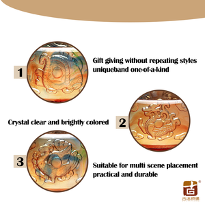 Bol énergétique des Gardiens Sacrés en cristal <span class=keywords><strong>de</strong></span> Liuli, quatre protecteurs célestes, moulage à <span class=keywords><strong>la</strong></span> cire perdue, pièce maîtresse d'harmonie - Product Image 4