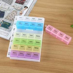 28 Compartment Portable Pillbox 7 Days Weekly Large Capacity With Lid For Home Use Plastic Storage Case - Product Image 1