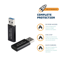 Cargador Superrápido de 50V5A, USB-C Hembra a USB-A Macho, USB 3.0, Bloqueador de Datos de Aleación de Aluminio, Cubierta de PVC, para Teléfono Móvil y Computadora