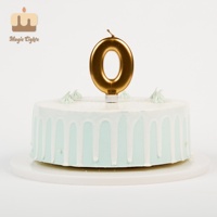 Bougie d'anniversaire en cire de paraffine dorée métallisée faite à la main 24g Grand numéro 7 pour Tesco
