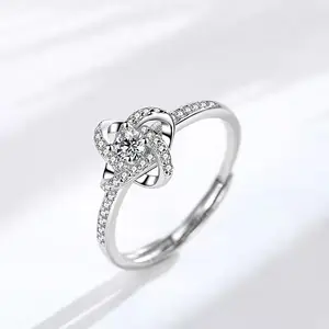Новое дизайнерское 925 пробы Серебряное изменяемое циркониевое кольцо 925 пробы серебряные открытые кольца с драгоценными камнями
