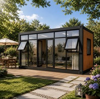 Maison conteneur modulaire préfabriquée à parois vitrées, 20ft 40ft, à assemblage rapide, pour bureau, habitation, commerce