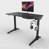 Bureau de jeu ergonomique professionnel à prix réduit, en métal, avec porte-gobelet LED, table d'ordinateur multifonctionnelle en forme de L