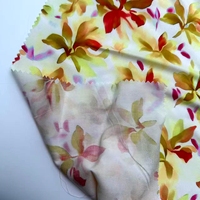 Tissu en coton peigné à imprimé floral aquarelle, doux, fluide, léger, écologique, pour robe, chemisier, chemise, vêtement de mode pour femme