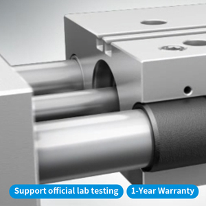 Cilindro neumático de doble efecto con varilla guiada de la serie DFM de FESTO para automatización, sujeción, elevación y detención. - Product Image 4