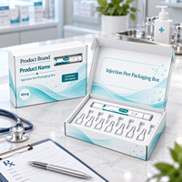 Boîte d'emballage personnalisée pour stylo injecteur PPepti avec doublure en EVA, boîte de rangement pour aiguilles médicales, boîte pliable pour avion avec impression
