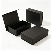 Luxus schwarz Magnet verschluss Pappe Papier Verpackung Make-up Parfüm Flasche Set Geschenk box