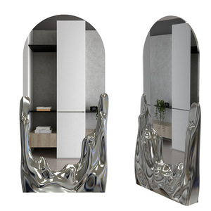 Espejo Decorativo de Piso con Diseño de Ondas de Agua, Estilo Moderno y Lujoso, 4mm de Grosor, para Hogar, Villa, Sala Modelo y Vestidor - Product Image 1