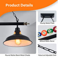 Lustre professionnel à LED 4 têtes pour billard, en stock aux États-Unis/Canada, idéal pour les clubs de snooker, bars sportifs et salles – Livraison rapide
