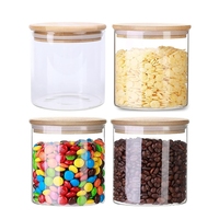 Pot de conservation en verre borosilicate classique de 700 ml avec couvercle en bambou, logo personnalisé, écologique, recyclable, multifonctionnel pour le stockage des aliments