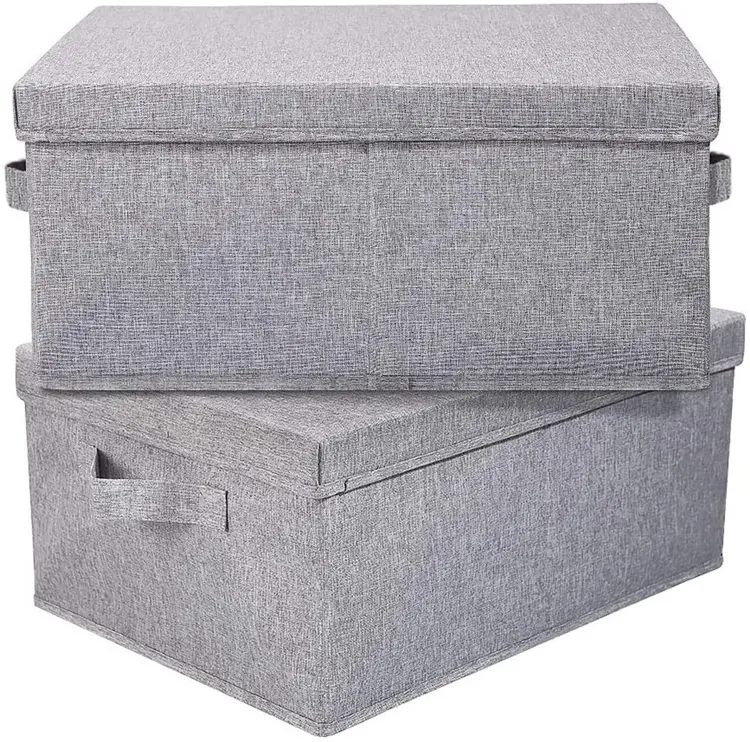 대형 접이식 보관함 뚜껑 2 팩 보관함 운반 연구 무거운 골판지 저장 상자 상자