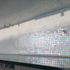 Tessere di mosaico bianche fantasia piscina piastrelle di vetro decorazione posteriore Splash 20*20