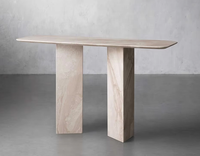 Table à manger rectangulaire personnalisée moderne et luxueuse de style romain Table basse en tavertin Table console avec dessus en marbre travertin naturel