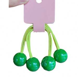 Jolies attaches pour queue de cheval à haute élasticité pour enfants et bébés, accessoires capillaires à perles, élastiques à deux boules pour filles - Product Image 3
