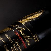 Etiquetas de Vino Holográficas de Aluminio Dorado de Alta Gama Personalizadas con Impresión UV, Embalaje en Relieve/Bajo Relieve para Botellas de Vino