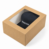 Boîte d'emballage pliable personnalisée en carton recyclé avec fenêtre transparente en PVC et doublure en éponge pour casquettes de baseball et chapeaux – Idéale pour la vente au détail