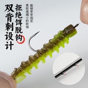 Straight Shank Hooks Long Shank Barbed Anti Snagging Black Pit Lure Hooks For Freshwater Fish Pond Fishing 1-2 Size - Product Image 2