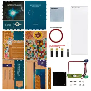 Tonecheer Interstellar Miniatur puppen House Kit mit Möbeln und LED-Licht 3d Puzzle Book Nook