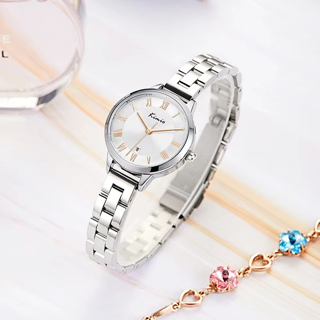 Custom Logo Watches Wholesale Women Rose Gold Ladies Waterproof Quartz Watch for Girls Simple Jam Tangan