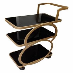 Chariot de service de luxe en fer doré pour hôtel, restaurant, banquet, mariage, cuisine et salon - Product Image 5