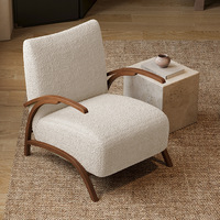 Canapé de salon léger en laine d'agneau au design créatif et de luxe Chaise de salon simple et profonde Chaise de loisirs avec cadre en acier au carbone