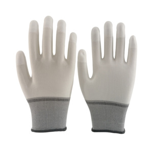 Wholesale White PU Fingertip Coated <strong>Gloves</strong> Nylon Knitted <strong>Top</strong> Fit <strong>Gloves</strong> PU Coated <strong>Gloves</strong> for General Purpose Work - Product Image 1