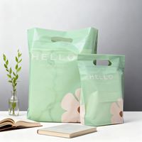 Sac en plastique recyclable imprimé avec poignée découpée en LDPE mat, fermeture éclair Flexiloop, pour vêtements, chaussettes, chaussures, cosmétiques