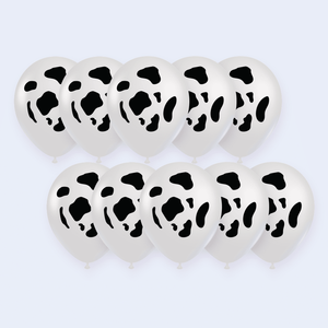Palloncini Metallizzati a Forma di Macchia di Mucca 30cm, 10 Pezzi, Decorazioni per Baby Shower, Laurea e Festa della Mamma - Product Image 1