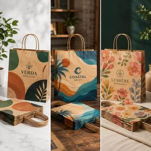Coffret cadeau d'anniversaire d'entreprise pour femmes, sac cadeau en papier de luxe personnalisé, sac cadeau pour femmes, logo de marque de luxe - Product Image 4