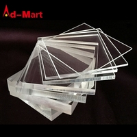 Plaque en plexiglas transparente, verre organique en plastique méthacrylate 1mm 3mm 8mm épaisseur 200*200mm