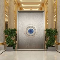 Porte de sécurité en aluminium coulé sculpté sur mesure de luxe, style américain moderne, étanche et antivol, pour entrée d'appartement extérieur