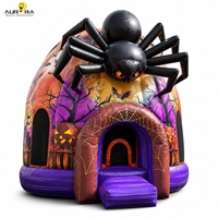 Château gonflable en PVC sur le thème d'Halloween, 4,5x4,5x3m, thème hanté pour locations commerciales de fêtes