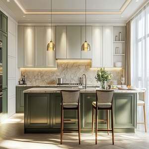 Custom Light Luxury Stainless Steel <b>Kitchen</b> Island <b>Cabinets</b> with Faucet Modern Minimalist Design for Home Renovation - Product Image 5