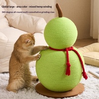 Griffoir pour chat en corde de chanvre en forme de gourde, design vertical, avec boule, extra-haut, très durable, anti-déchirure, jouet auto-entretenant pour chat