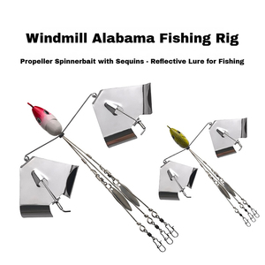 Señuelo de pesca Alabama Windmill Alabama Rig con hélice giratoria y snap, aparejo de pesca tipo paraguas para lubina, aparejos de pesca de agua dulce - Product Image 2