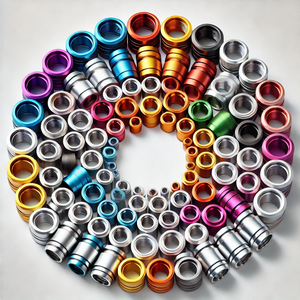 บริการงานกลึง OEM และ ODM ชิ้นส่วนอะลูมิเนียมเคลือบสี  อะลูมิเนียมเคลือบสีเงิน แดง น้ำเงิน ดำ ชิ้นส่วนอะลูมิเนียมเคลือบสีด้วยกระบวนการอโนไดซ์  งานกลึง CNC - Product Image 1