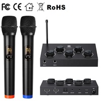 HD Profesyonel Metal Kablosuz Mikrofon Karaoke Mikser UHF 16 Kanallı Kristal Ses Oyun Partisi Alıcısı Amplifikatör