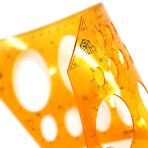 Gabarit de dessin elliptique KW-101 <span class=keywords><strong>jaune</strong></span>, conception à colle K, plaque d'angle creuse, outils de dessin technique pour ingénieurs - Product Image 4