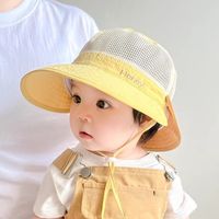 Chapeau de soleil UPF 50+ pour bébé, en coton respirant, avec rabat de cou amovible, large bord, protection solaire pour tout-petits en extérieur