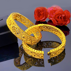 <span class=keywords><strong>Bracciale</strong></span> Rigido da Sposa da <span class=keywords><strong>Donna</strong></span> di Lusso Placcato <span class=keywords><strong>Oro</strong></span> <span class=keywords><strong>24k</strong></span> Stile Indiano Dubai Traforato all'Ingrosso Campione di Vendite - Product Image 2