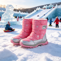 Bottes de neige imperméables pour femme à tige haute, idéales pour les activités urbaines hivernales, entièrement doublées de fourrure, mi-mollet, semelle antidérapante profonde