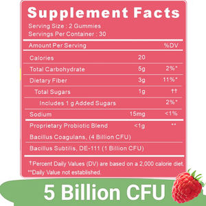 Venta de fábrica Gomitas probióticas confiables Salud digestiva Salud intestinal Caramelo Delgado Vitamina Colágeno Gummy - Product Image 2