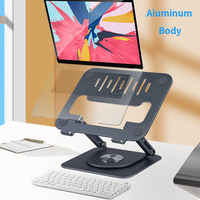 Support d'ordinateur portable en alliage d'aluminium avec base rotative à 360 ° pour iPad Macbook, vente en gros