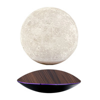 Lámpara Lunar Magnética Levitante, Luz Nocturna LED 3D, Control Táctil, 3 Colores, Lámpara de Escritorio Giratoria Flotante para Decoración del Hogar y Regalo
