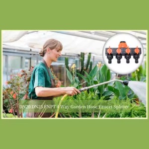 ตัวแยกสายยางรดน้ำ 4 ทาง ตัวแยกก๊อกน้ำ ตัวเชื่อมต่อสายยาง ตัวแยกก๊อกน้ำแบบ 4 ทางพร้อมสวิตช์แยกอิสระสำหรับรดน้ำสวนในบ้าน - Product Image 5
