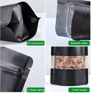 Black Mylar <b>Bags</b> <b>Food</b> Storage Smell Proof Stand up Pouch Black Ziplock <b>Bags</b> Stand up Foil Pouch Packaging <b>Bags</b> - Product Image 5