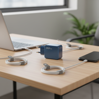 Pengisi Daya Dinding USB-C Mini GaN QC3.0 PD 45W, Adaptor Perjalanan Ringkas Portabel untuk Ponsel, Tablet, dan Earphone